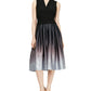 SL Fashions Women's Zippered Ombre Sleeveless V Neck Below the Knee Fit Flare Cocktail Dress Black Size 8