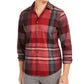 Alfani Men's Classic Fit Plaid Shirt Red Size Small
