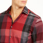 Alfani Men's Classic Fit Plaid Shirt Red Size Small