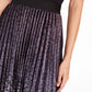Lucy Paris Women's Pleated Animal Print Velvet MIDI Skirt Black Size Small