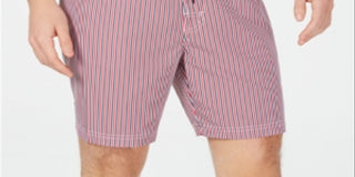 Club Room Men's Americana Striped Swim Trunks Red Size XX-Large