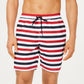 Club Room Men's Quick Dry Horizontal Stripe Twill Swim Trunks Blue Size XX-Large