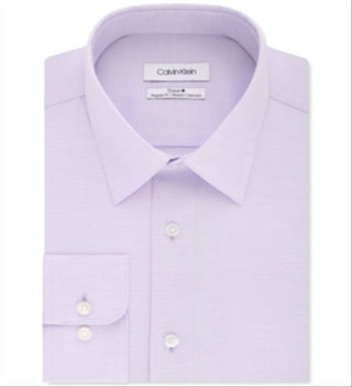 Calvin Klein Men's Steel Classic Regular Non Iron Stretch Performance Dress Shirt Gray Size 14.5X32-33