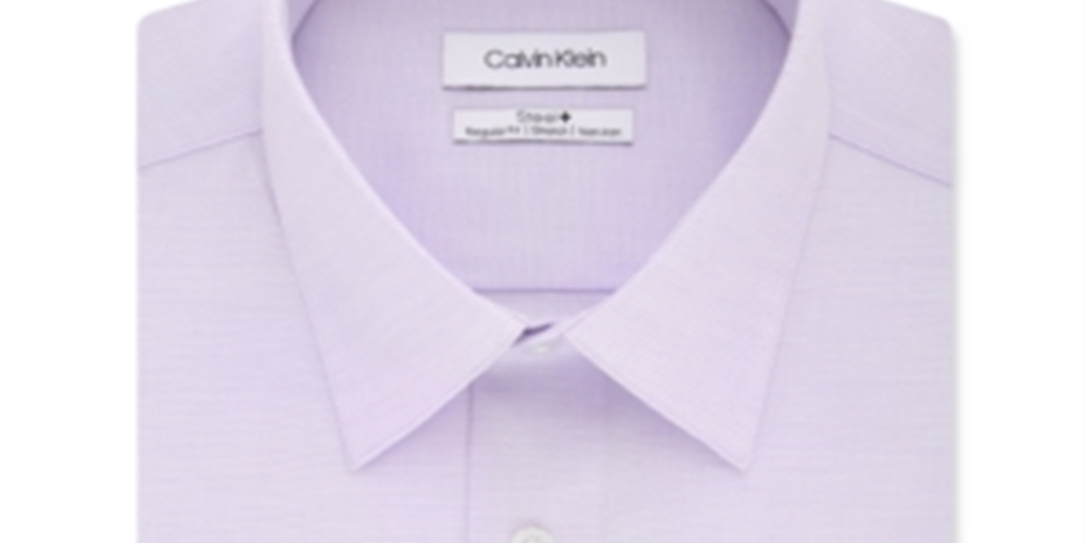 Calvin Klein Men's Steel Classic Regular Non Iron Stretch Performance Dress Shirt Gray Size 14.5X32-33
