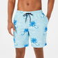 Club Room Men's Quick Dry Performance Palm Print 7 Swim Trunks Blue
