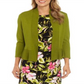 Kasper Women's Long Sleeve Open Cardigan Sweater Green Size Medium