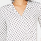 Charter Club Women's Petite V-Neck 3/4-Sleeve Top White Size Petite S