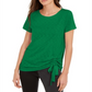 INC International Concepts Women's  Ruched T-Shirt Green Size X-Small
