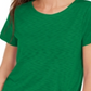INC International Concepts Women's  Ruched T-Shirt Green Size X-Small