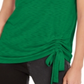 INC International Concepts Women's  Ruched T-Shirt Green Size X-Small