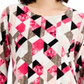 JM Collection Women's Printed Jacquard Top Pink Size Large