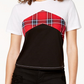Ultra Flirt Junior's Colorblocked Chevron Stripe T-Shirt Pink Size Medium