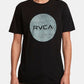 RVCA Men's Cotton Crew Neck Logo T-Shirt Black Size Small