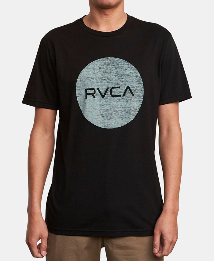 RVCA Men's Cotton Crew Neck Logo T-Shirt Black Size Small