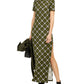 Michael Kors Women's Short Sleeve Maxi Shift Dress Green Size X-Large