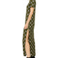 Michael Kors Women's Short Sleeve Maxi Shift Dress Green Size X-Large