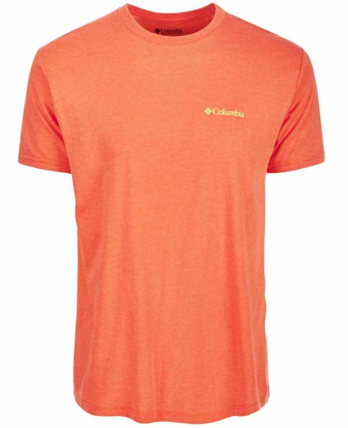 Columbia Sportswear Mens Graphic Heathered Logo T-Shirt Orange Size Small