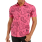 INC International Concepts Men's Edgar Graffiti Regular Fit Button Down Shirt Pink Size L