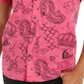 INC International Concepts Men's Edgar Graffiti Regular Fit Button Down Shirt Pink Size L