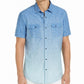 INC International Concepts Men's Ombre Printed Dual Pocket Button up Shirt Blue Size XX-Large