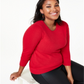 Charter Club Women's Crewneck Cashmere Sweater Red Size 1X