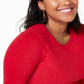 Charter Club Women's Crewneck Cashmere Sweater Red Size 1X