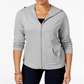 Karen Scott Women's Long Sleeve Zip Front Hoodie Gray Size X-Small