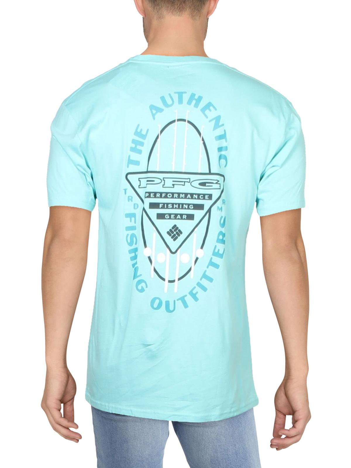 Columbia Men's Sportswear  Zubac Graphic T-Shirt Cotton Logo Blue Size Large