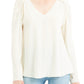 Theory Women's Silk Shirred Shoulder Top White Size Petite