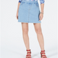 Style & Co Women's Pull on Frayed Hem Skirt Blue Size Petite S