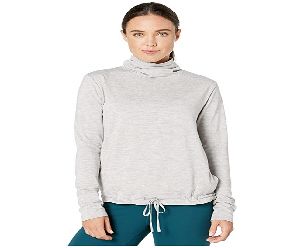 Nike Women's Funnel-Neck Yoga Training Top Light Grey  Size Small