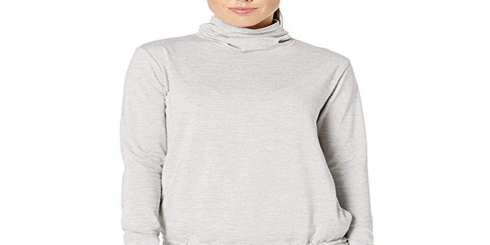 Nike Women's Funnel-Neck Yoga Training Top Light Grey  Size Small