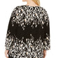 JM Collection Women's Plus Printed Top Black Size 3X