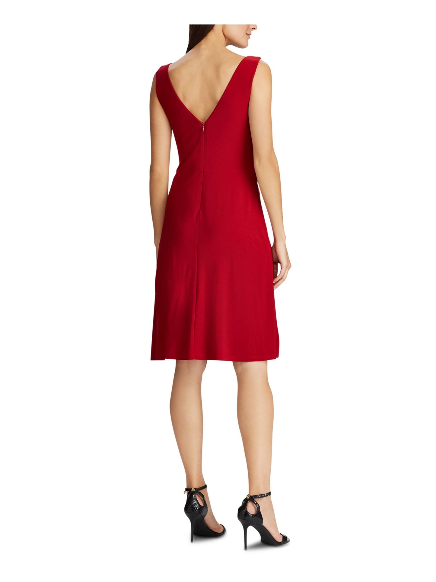 Ralph Lauren Women's Embellished Sheath Dress Red Size 10
