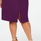 Morgan & Company Women's Plus Off the Shoulder Side Slit Cocktail Dress Purple Size 16W