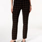 Charter Club Women's Chelsea Plaid Tummy Control Ankle Pants White Size 12
