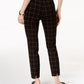 Charter Club Women's Chelsea Plaid Tummy Control Ankle Pants White Size 12