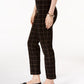 Charter Club Women's Chelsea Plaid Tummy Control Ankle Pants White Size 12
