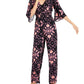 INC International Concepts Women's Tie Dye Bell Sleeve V Neck Straight Leg Jumpsuit Black Size Large