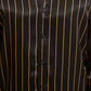 INC International Concepts Men's Striped Collared Dress Shirt Black Size XXX-Large