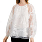 Alfani Women's Sheer Solid Long Sleeve Jewel Neck Top White Size XX-Large