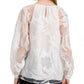 Alfani Women's Sheer Solid Long Sleeve Jewel Neck Top White Size XX-Large