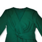 INC International Concepts Women's Tie Solid Long Sleeve V Neck Top Green Size Small