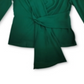 INC International Concepts Women's Tie Solid Long Sleeve V Neck Top Green Size Small