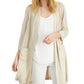 Alfani Women's Woven Open Front Cardigan Brown Size XX-Large
