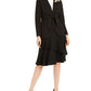 Alfani Women's Tie Waist Collarless Blazer Black Size 14
