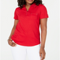 Karen Scott Women's Cotton Polo Top Red Size Small