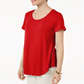 JM Collection Women's Scoop Neck Top Red Size M