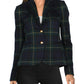 Ralph Lauren Women's Plaid Jacquard Blazer Black Size Petite Medium