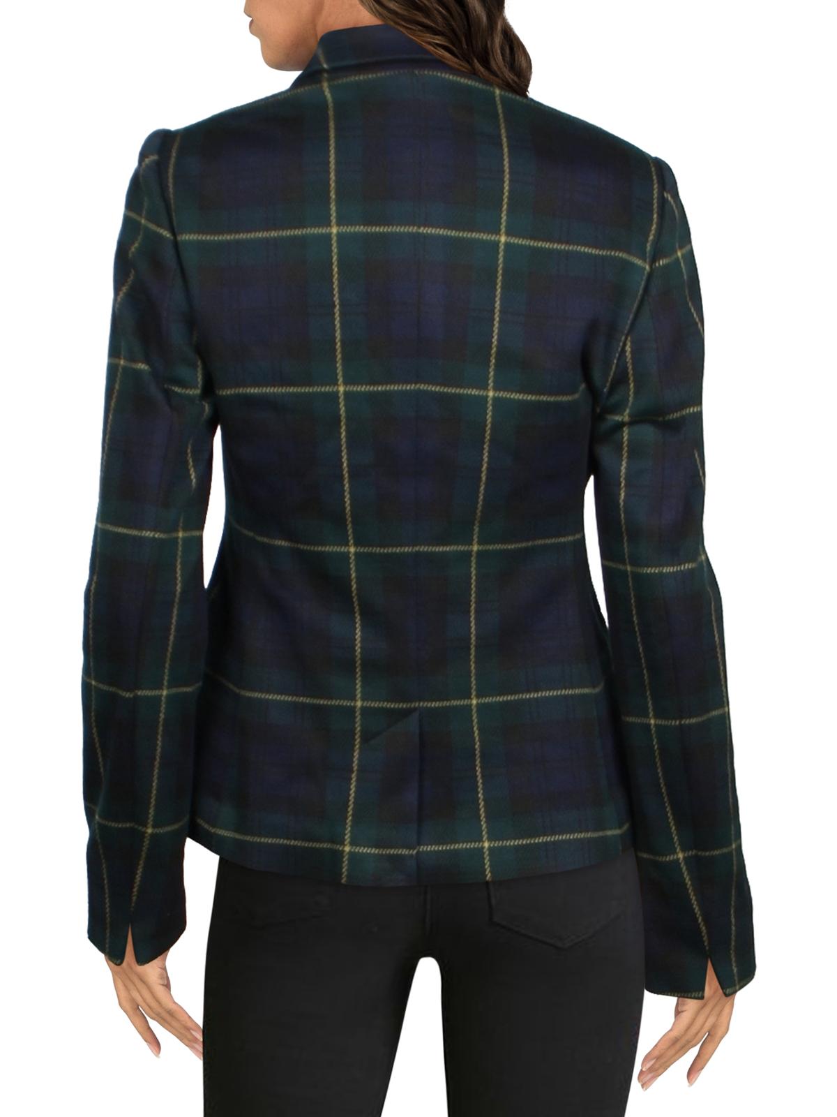 Ralph Lauren Women's Plaid Jacquard Blazer Black Size Petite Medium